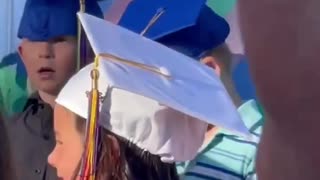 FOUR-YEAR-OLD PRESCHOOL GRADUATE ZAYLEE LEADS PLEDGE ALLEGIANCE