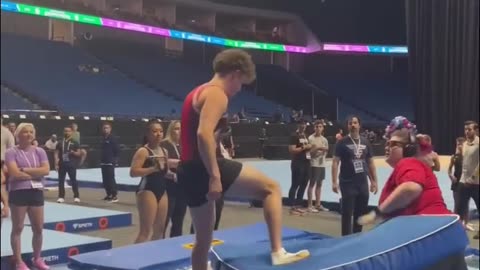 Who had the best reaction gymnastics