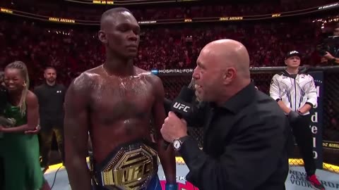 "Israel Adesanya Reflects on UFC 287 Victory in Octagon Interview"