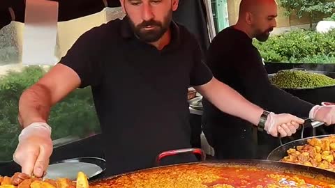 Big Juicy and Colourful Spanish Paella. London Street Food of Chelsea