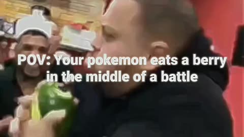 Pokemon parody Eating berry in battel