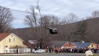 Santa visit by helicopter