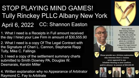 DCBAR / Tully Rinckey PLLC / Shannon Easton / State BAR Counsel /American Arbitration Association