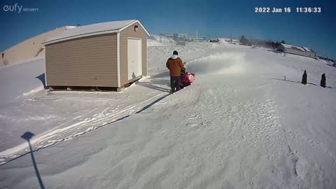 Snow blowing in minus 20 brr cold Honda snow blower