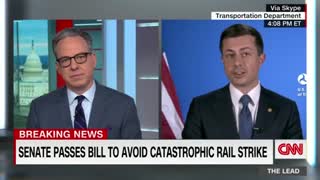 Jake Tapper presses Buttigieg on paid sick leave for rail workers