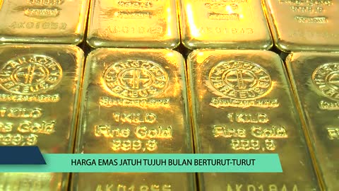 Harga Emas Jatuh Tujuh Bulan Berturut-Turut