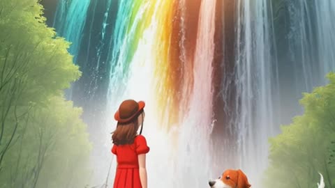 Rainbow Waterfall using AI #shorts #colourful #rainbow #waterfall #ai