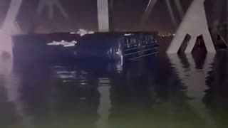 Close up footage of Baltimore bridge after Dali cargo crashed ☹️