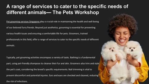 A range of services to cater to the specific needs of different animals — The Pets Workshop