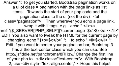 How to use bootstrap pagination with php