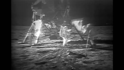 NASA Plant the Flag - Partially Restored Apollo 11 Video