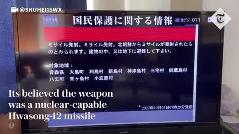 Missile alarm sirens sound in Japan after North Korea launches ballistic missile