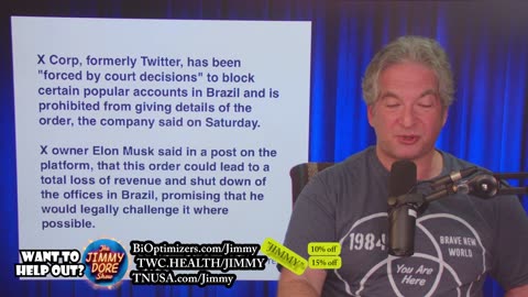 X against Brazil's censorship request for domestic accounts▮Jimmy Dore◈Due Dissidence