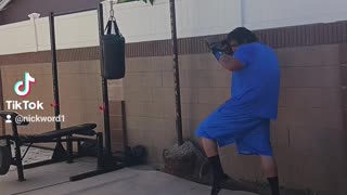 15 Pound Custom Leather Punching Bag Workout Part 11