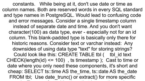 Handling time using PostgreSQL