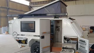 The pearl white njstar rv off road travel trailer quality testing on process