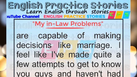 Learn English Through Story -My in-Law Problems -English Practice Stories-English Listening Practice