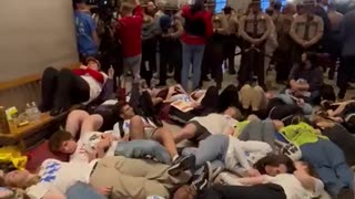 Teenage kids protest in USA for gun control in the state capitol