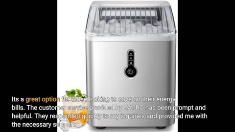 ZAFRO Ice Maker Countertop, Portable Ice Maker with Self-Cleaning, 26Lbs/24Hrs, 9 Cubes Ready i...