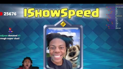 Speed reacts to the new clashroyale card #comedy #ishowspeedmemes #trending