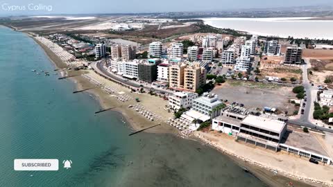 Mackenzie Beach Larnaca • Planes land over your head • Drone Video