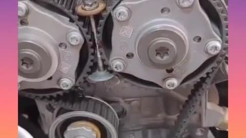 Engine gear parts removal, engine belt replacement auto repair