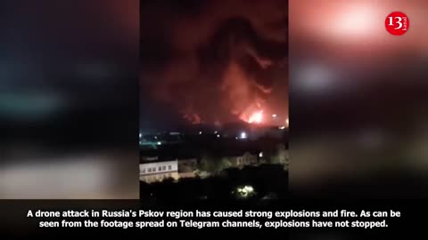 WATCH - Fierce fire continues after drone attacks on airfield in Russia