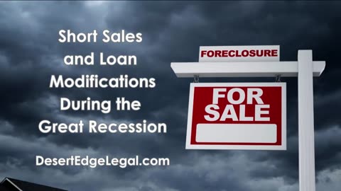 Short Sales and Loan Mods During the Great Recession #foreclosuredefense