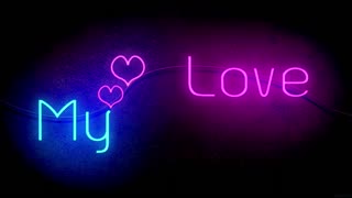386. Pink Love 💝Cute Neon Romantic Text and Little Hearts