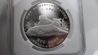 Thailand 200 Baht 1998 WWF Tigers NGC PF 69 ULTRA CAMEO