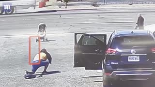 Man catches stroller rolling towards traffic after grandmother falls