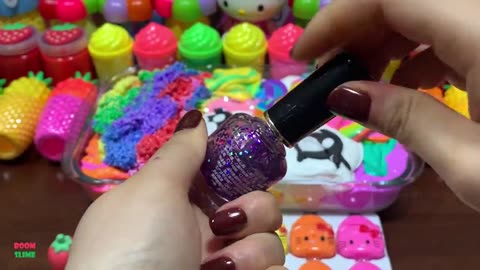 SATISFYING WITH CLAY PIPING BAG & FOAM SLIME and GLITTER|Mixing Random Things Into GLOSSY Slime#