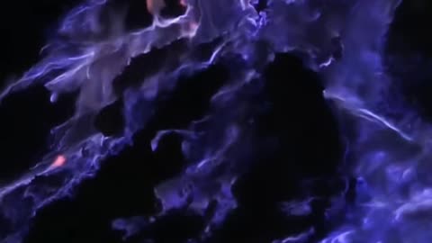 Blue fire on lava ( kawah ijen)