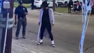 Moonwalking on the street