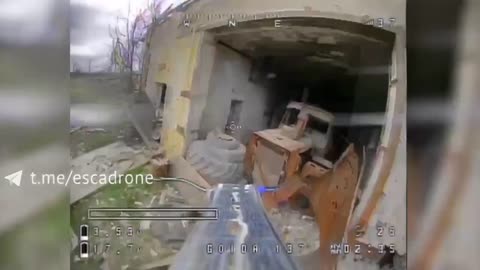 Ukrainians Fly Kamikaze Drone into Russian Occupied House