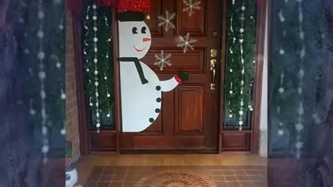 affordable and funky Christmas door decoration ideas for kids