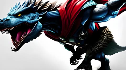 what is the process of transforming Thor's superhero into a dinosaur?