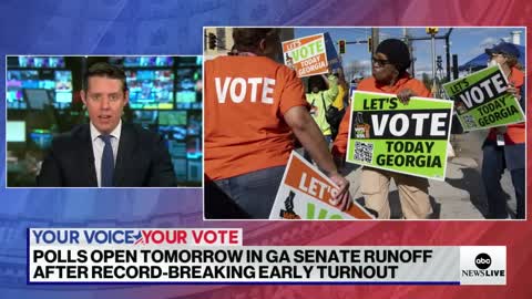 Polls set to open in Georgia Senate runoff after record-breaking early voting turnout