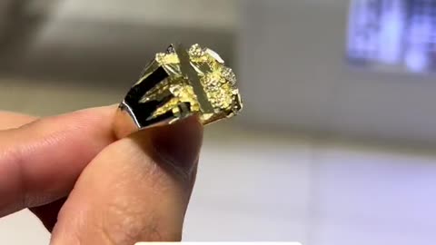 Solid Gold Cross Nugget Rings at Ijaz Jewelers