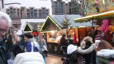 Christmas market in in Freiburg, Germany 20 December 2017