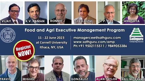 Cornell Sathguru Food and Agri Executive Management Program - AMP 2023.