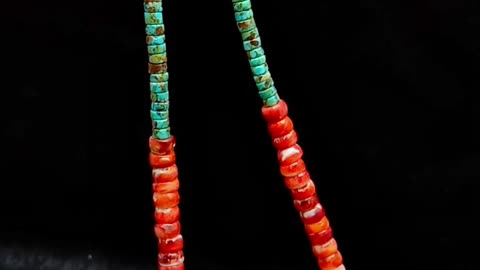 Natural turquoise roundle beads with spiny oyster handmade necklace for husband 06