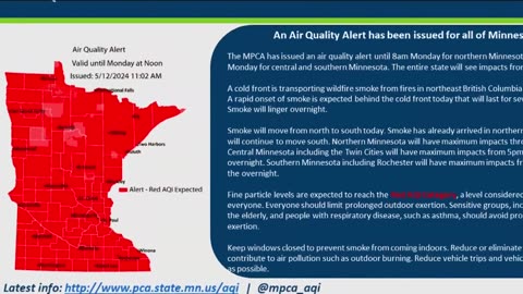 Canadian wildfires cause Air Quality Alert in Minnesota