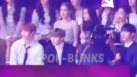 Blackpink reaction 🤯🥵😚 when BTS played they song on stage #bts #blackpink #taehyung #lisa #jin #kpop