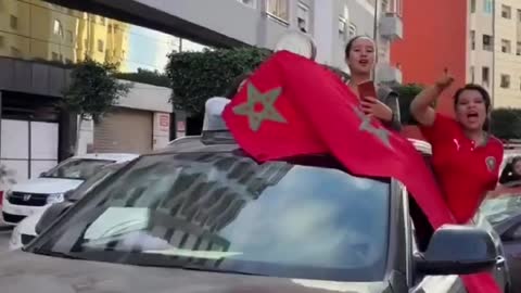 Morocco Celebrating World Cup Win 2022