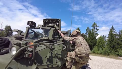 U.S. Army Europe and Africa Best Warrior Competitiors perform a call for fire