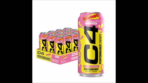 Bebida energética STARBURST, fresa, sin azúcar carbonatada