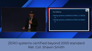 Shawn Smith discusses no voting machine certified past 2005 standards
