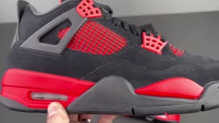 Air Jordan 4 AJ4 Black and red thunder and lightning casual basketball shoes CT8527-016