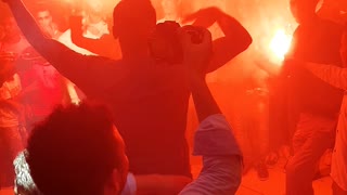 Guy Dance With Fireworks In Egyptian Wedding